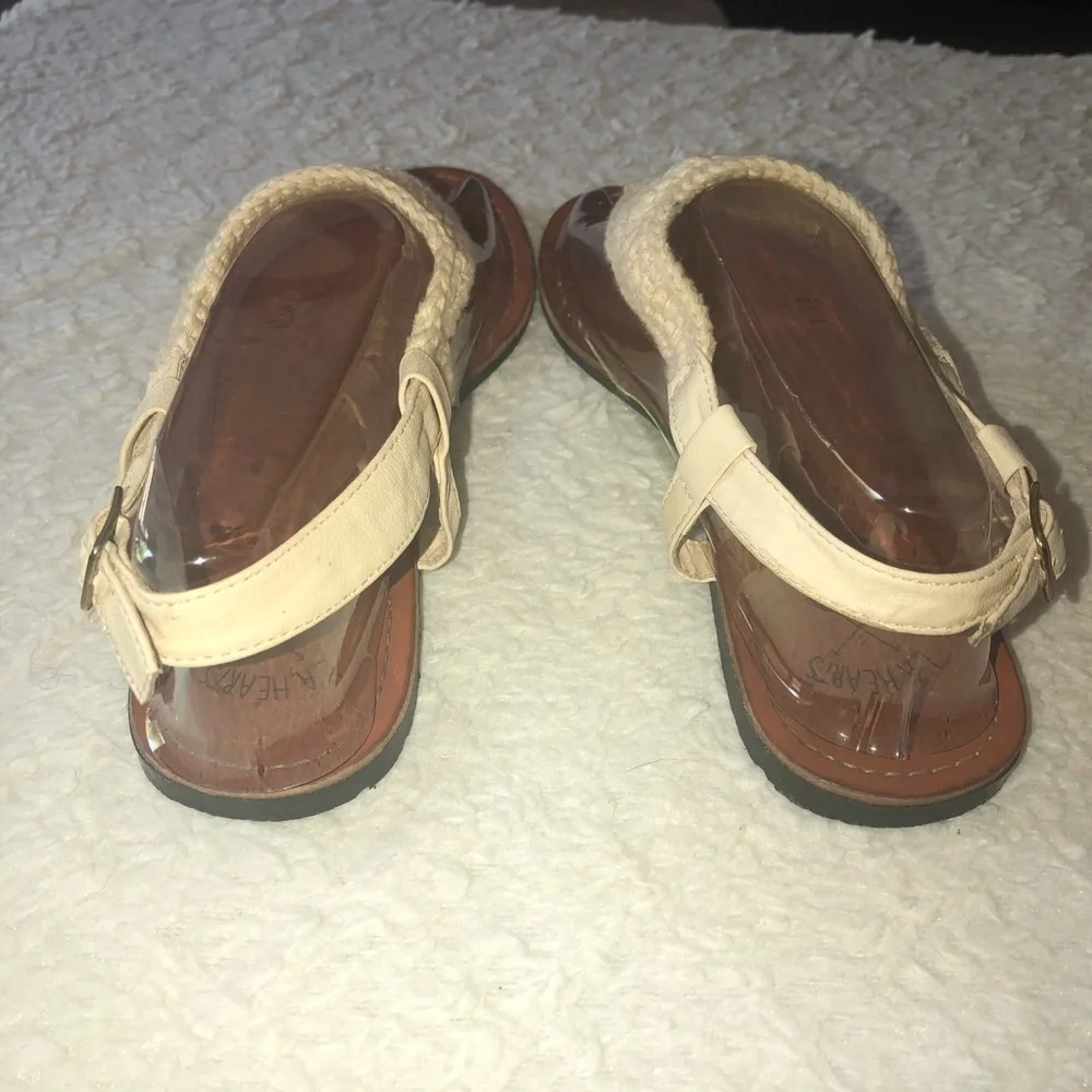 La Hearts crochet t-strap sandals